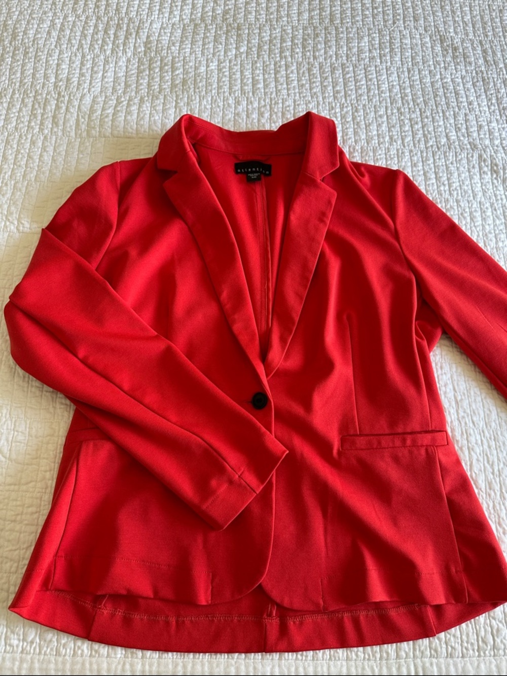 Bright Red Single-Button Blazer